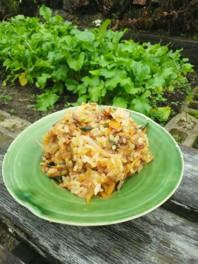 【農家のレシピ】野菜多めの石焼きビビンパ風